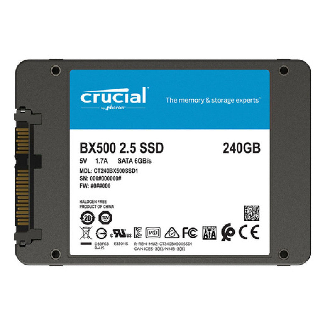 Disk SSD 6,4cm (2,5") SATA3 240GB Crucial BX500 2,5" 540/500MB/s (CT240BX500SSD1)