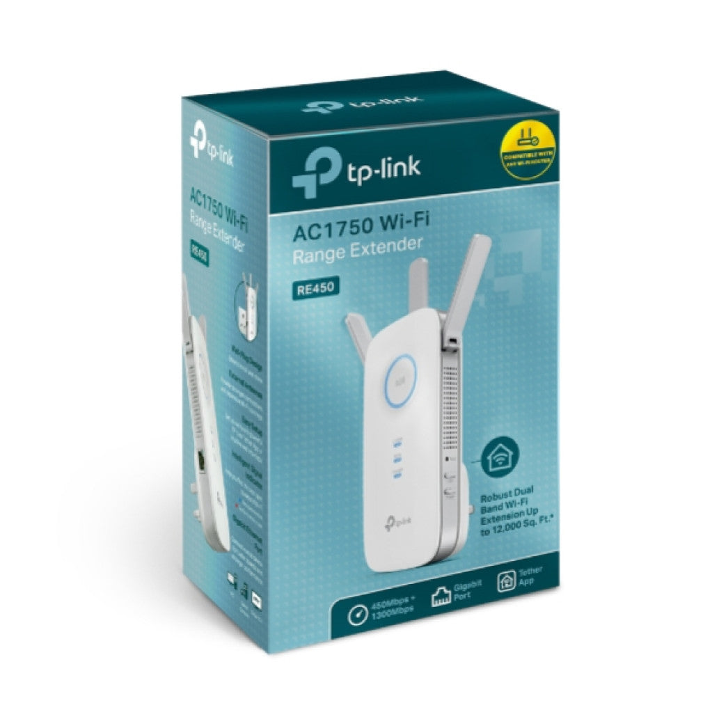 Razširitev brezžičnega omrežja TP-Link WiFi5 802.11ac AC1750 1300Mbit/s 1xRJ45 3x antena (RE450)