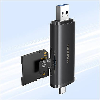 Zunanji čitalec kartic USB-C/A SD microSD Ugreen črn