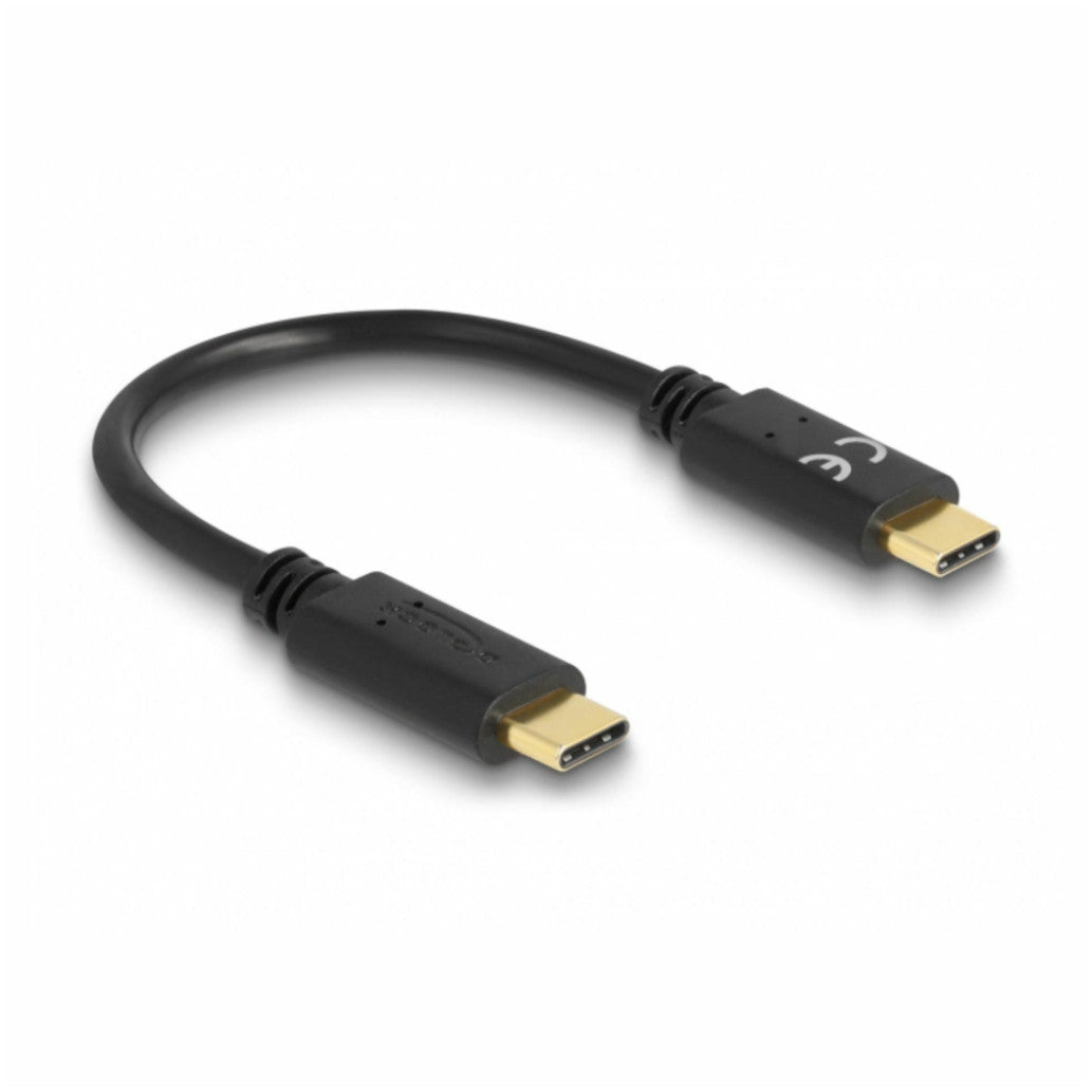 Kabel USB-C (m) => USB-C (m) samo polnilni (ni za podatke) 0,15m 100W 5A/20V PD črn Delock (85356)