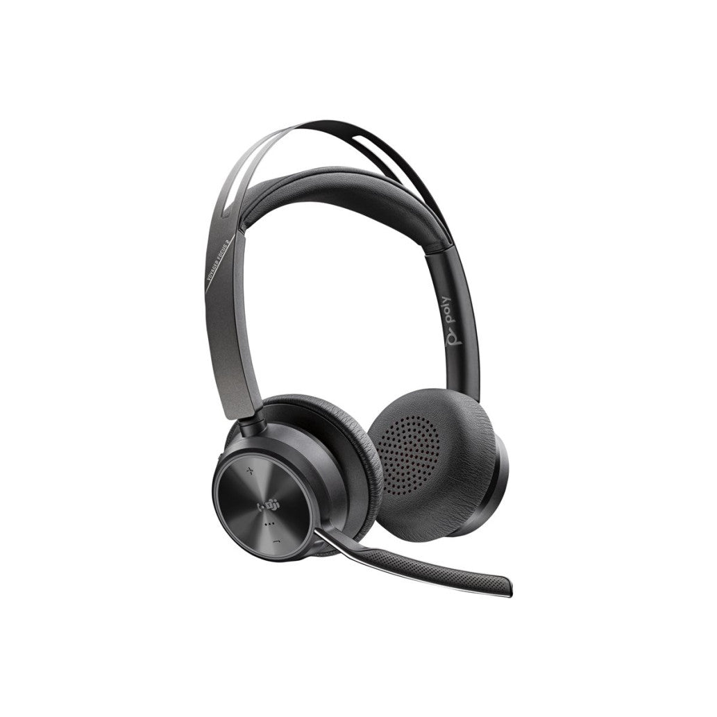Slušalke brezžične HP naglavne z mikrofonom BT USB-C/USB-A Voyager Focus 2 črna ANC s stojalom za polnjenje (9T9J6AA#AC3)