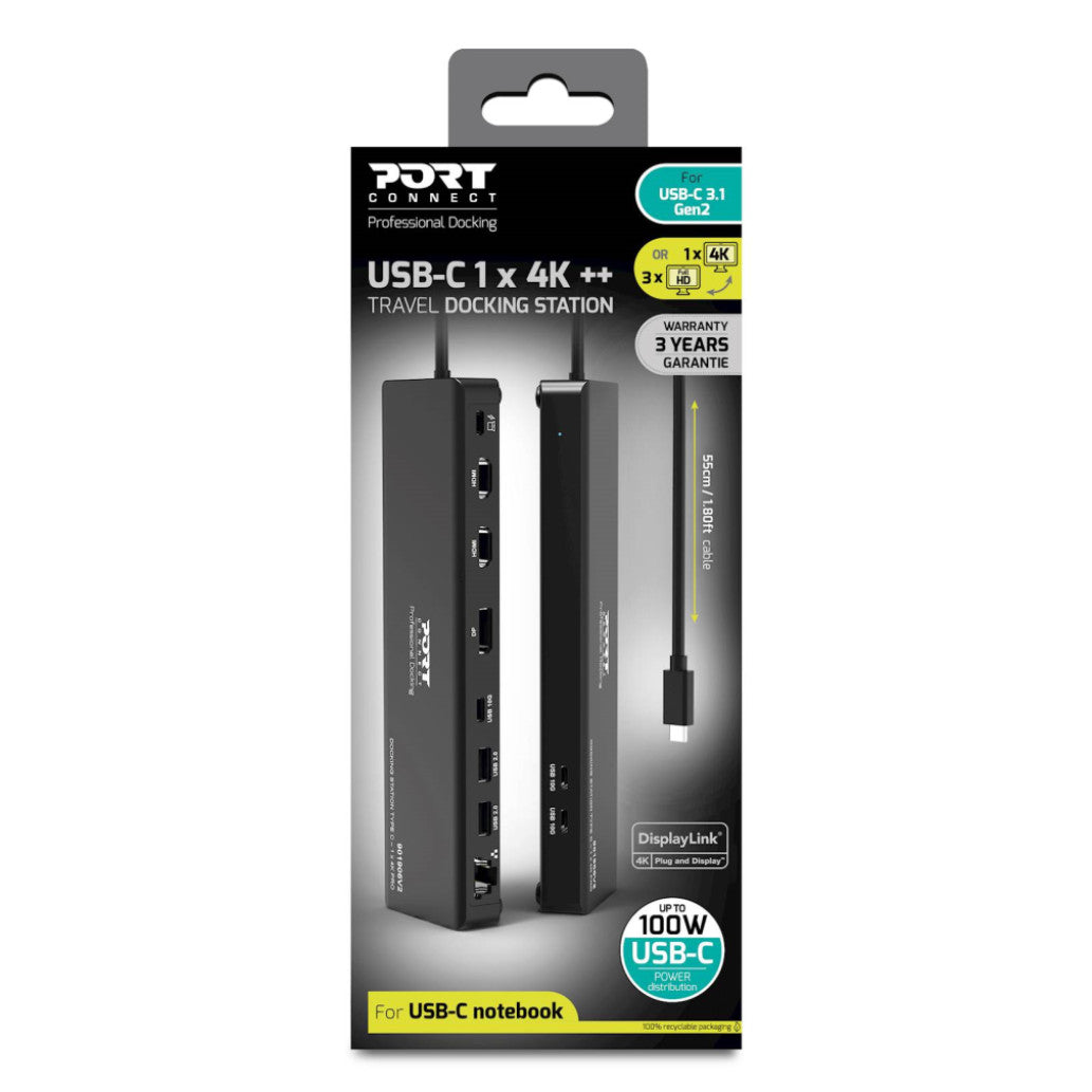Priklopna postaja USB-C => Port 1xDisplayPort 2x HDMI 2xUSB 4xUSB-C 100W 1xRJ45 (901906V2)