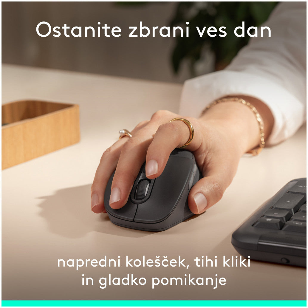 Tipkovnica in miš Logitech brezžična + Bluetooth MK880 Signature Comfort Plus grafitna Slovenski nabor znakov (920-014161)