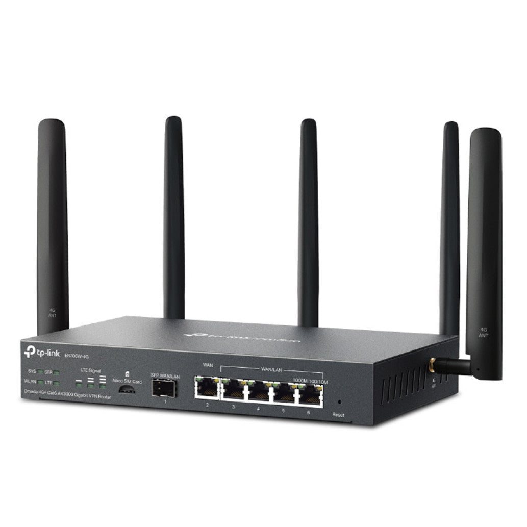 Usmerjevalnik brezžični TP-Link Omada ER706W-4G AX3000 2402Mbit/s 4G 4xLAN+WAN+SFP 5x antena ()