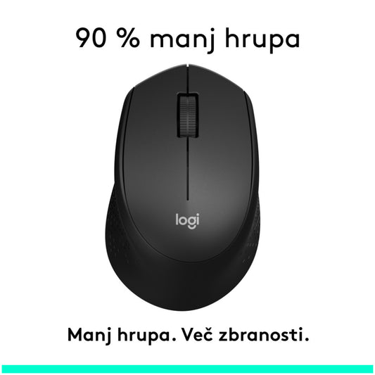 Miš Logitech brezžična optična M330 črna silent plus (910-004909)