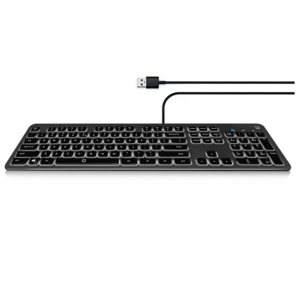 Tipkovnica Ewent USB Illuminated Scissor črna SLO EW3271
