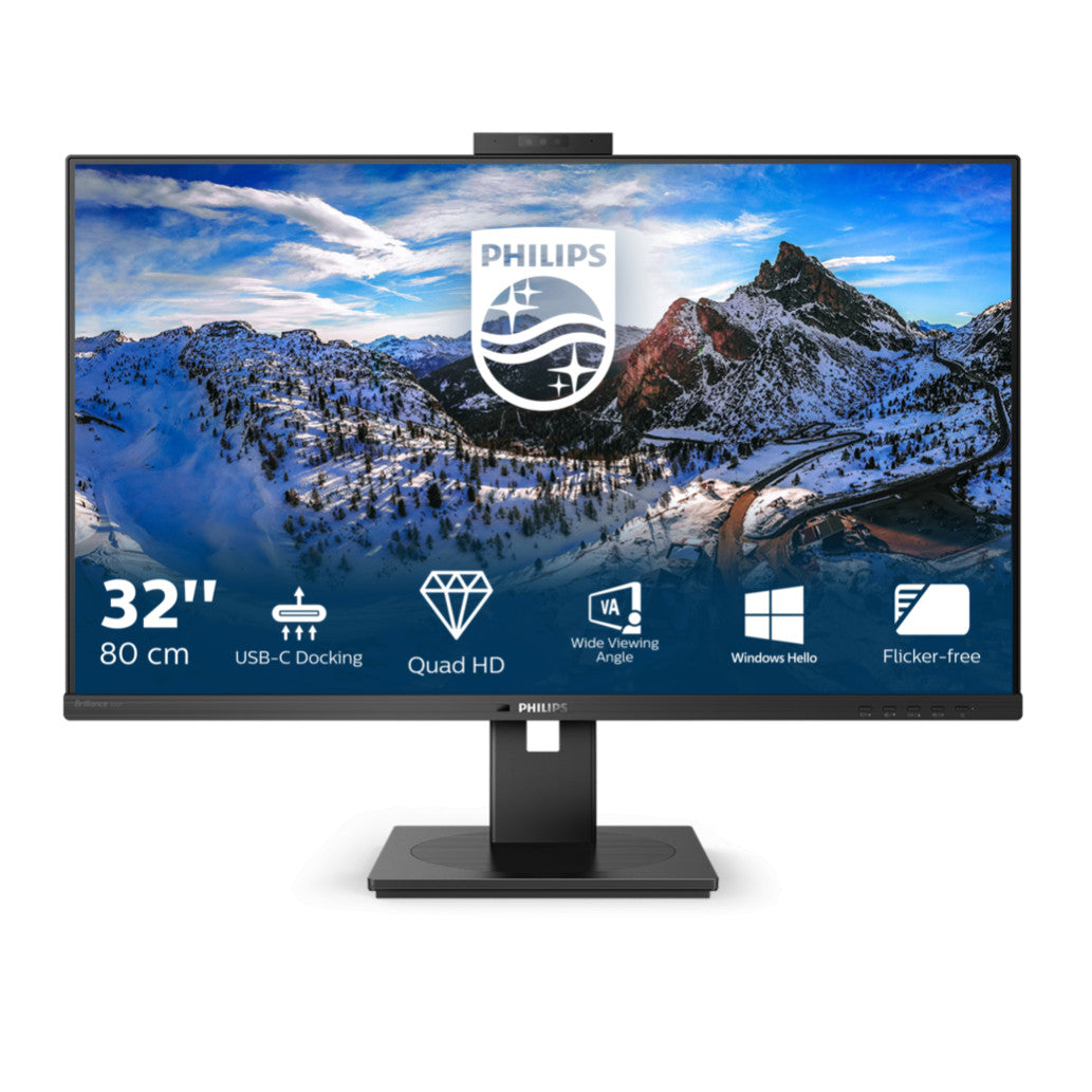Monitor Philips 81,3 cm (32,0") 326P1H 2560x1440 75Hz IPS 4ms 2xHDMI DisplayPort USB-C 90W 4xUSB3.0 Pivot Kamera Zvočniki  sRGB118% AdaptiveSync RJ45
