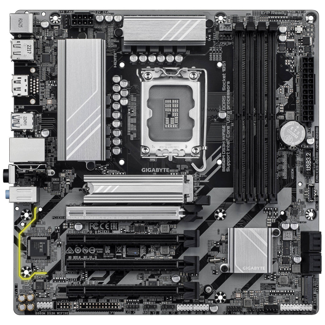 Osnovna plošča LGA1851 GigaByte B860M DS3H WiFi6E microATX HDMI 2xDisplayPort