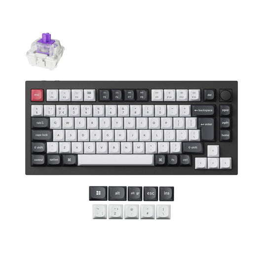 Mehanska Tipkovnica brezžična Keychron Q1 HE QMK UK | črna RGB (Nebula magnetic switch) (Q1H-M1-UK)