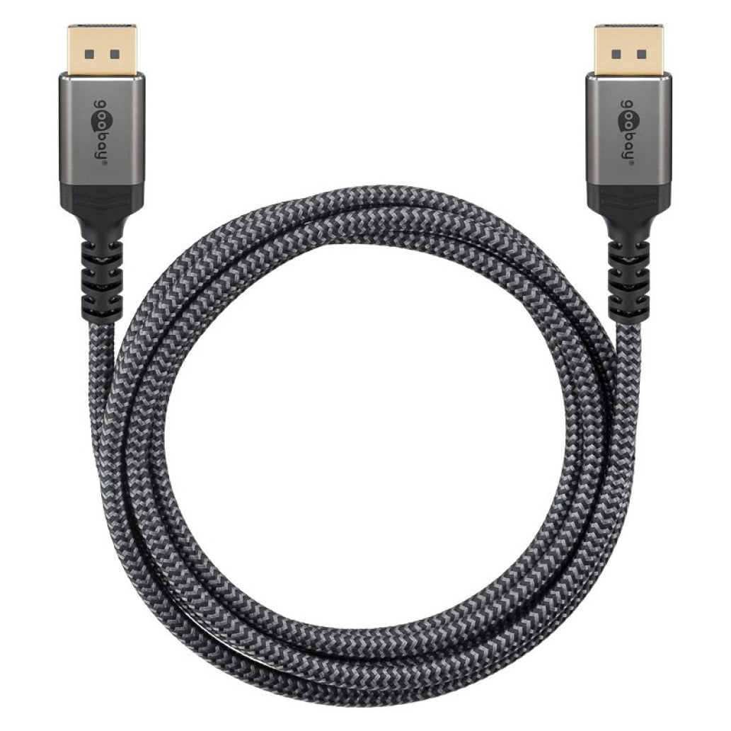Kabel DisplayPort(m)=>DisplayPort(m) v1.4 2,00m 8K/60Hz pozlačeni konektorji črn Goobay (65265)
