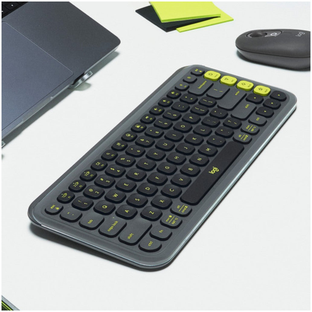 Tipkovnica brezžična + Bluetooth Logitech Pop Icon Keys US international | SLO gravura grafitna (920-013071)