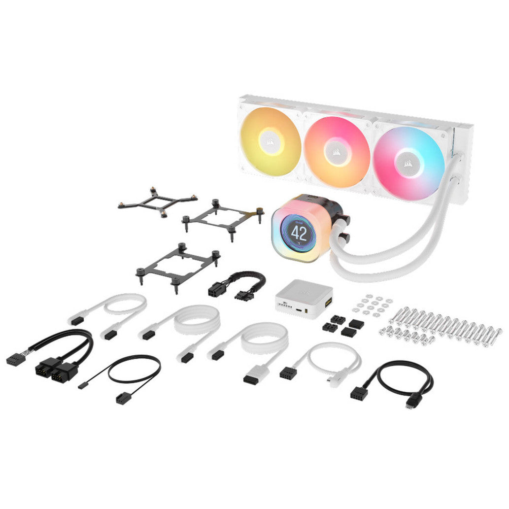 Vodno hlajenje Corsair iCUE LINK Titan 360 RX LCD - 360mm RGB bela (CW-9061026-WW)