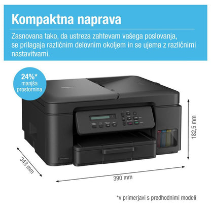 Tiskalnik multifunkcijski brizgalni barvni Brother DCP-T730DW A4 duplex tisk enostransko skeniranje USB WiFi 16ppm (DCPT730DWYJ1)