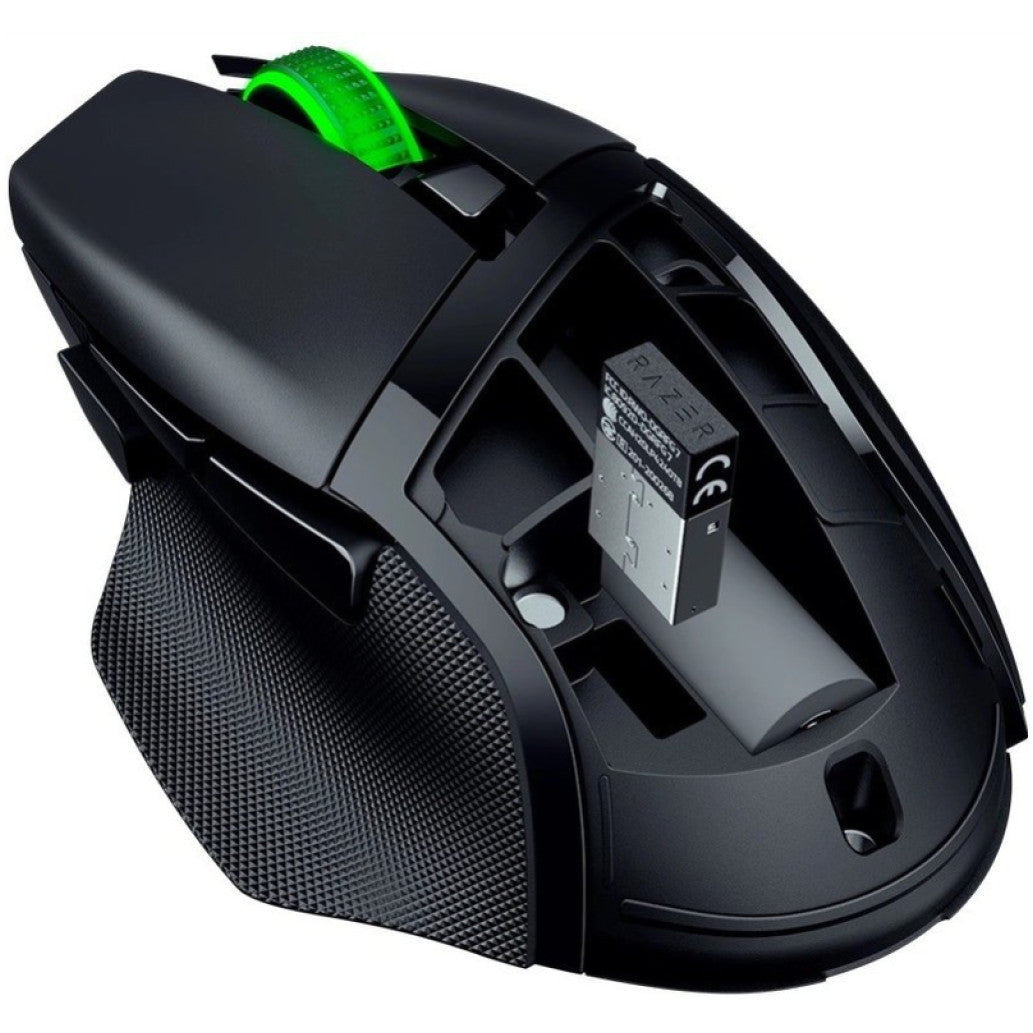 Miš Razer brezžična + Bluetooth Basilisk V3 X Hyperspeed optična gaming 18000DPI RGB črna (RZ01-04870100-R3G1)