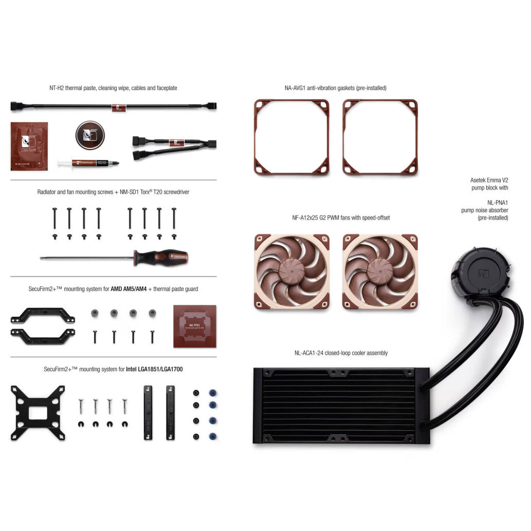 Vodno hlajenje Noctua NL-LC1-24 - 240mm črna-rjava (NL-LC1-24)