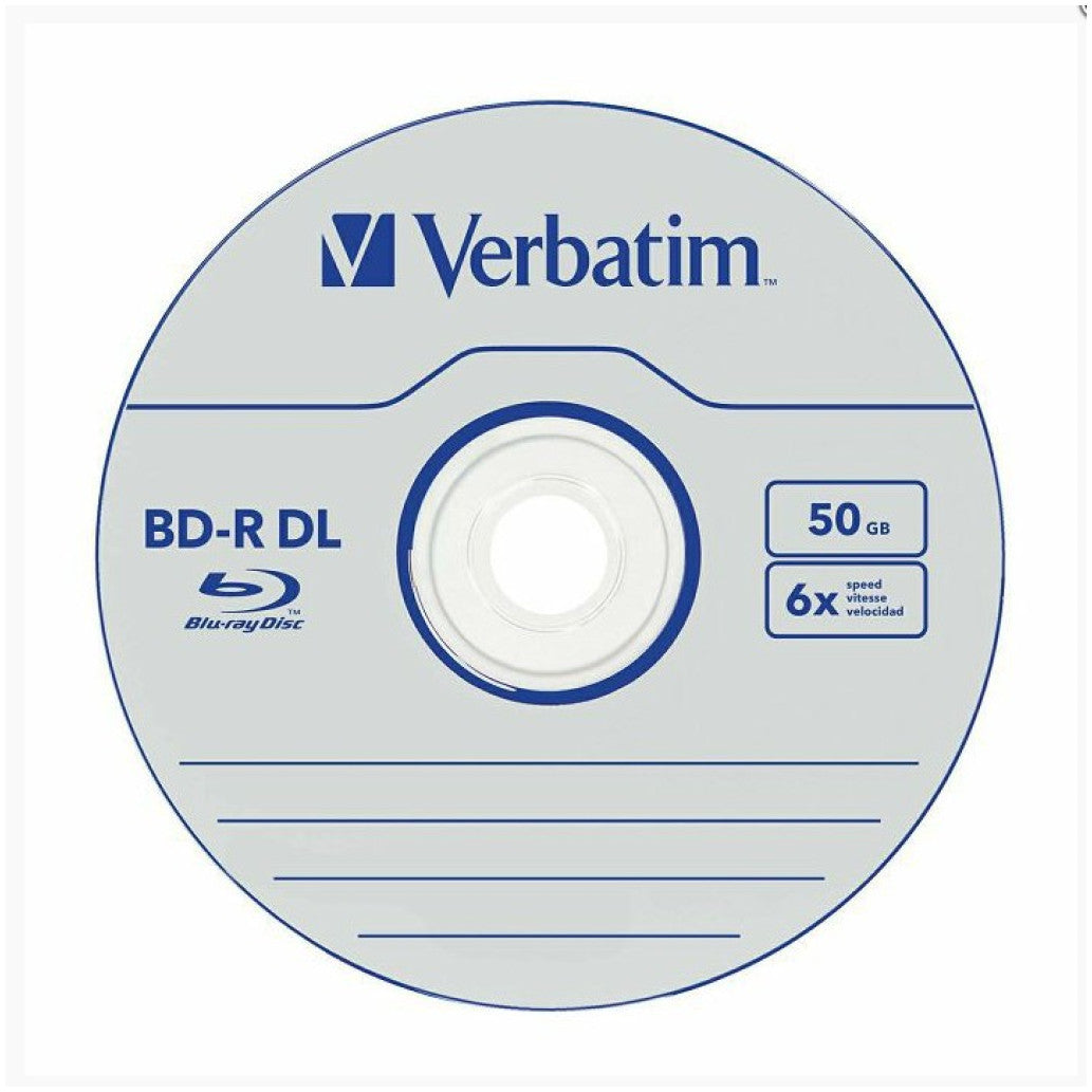 Verbatim 5x BD-R BLUE-RAY 50GB DL WHITE/BLUE SURFACE (43748)