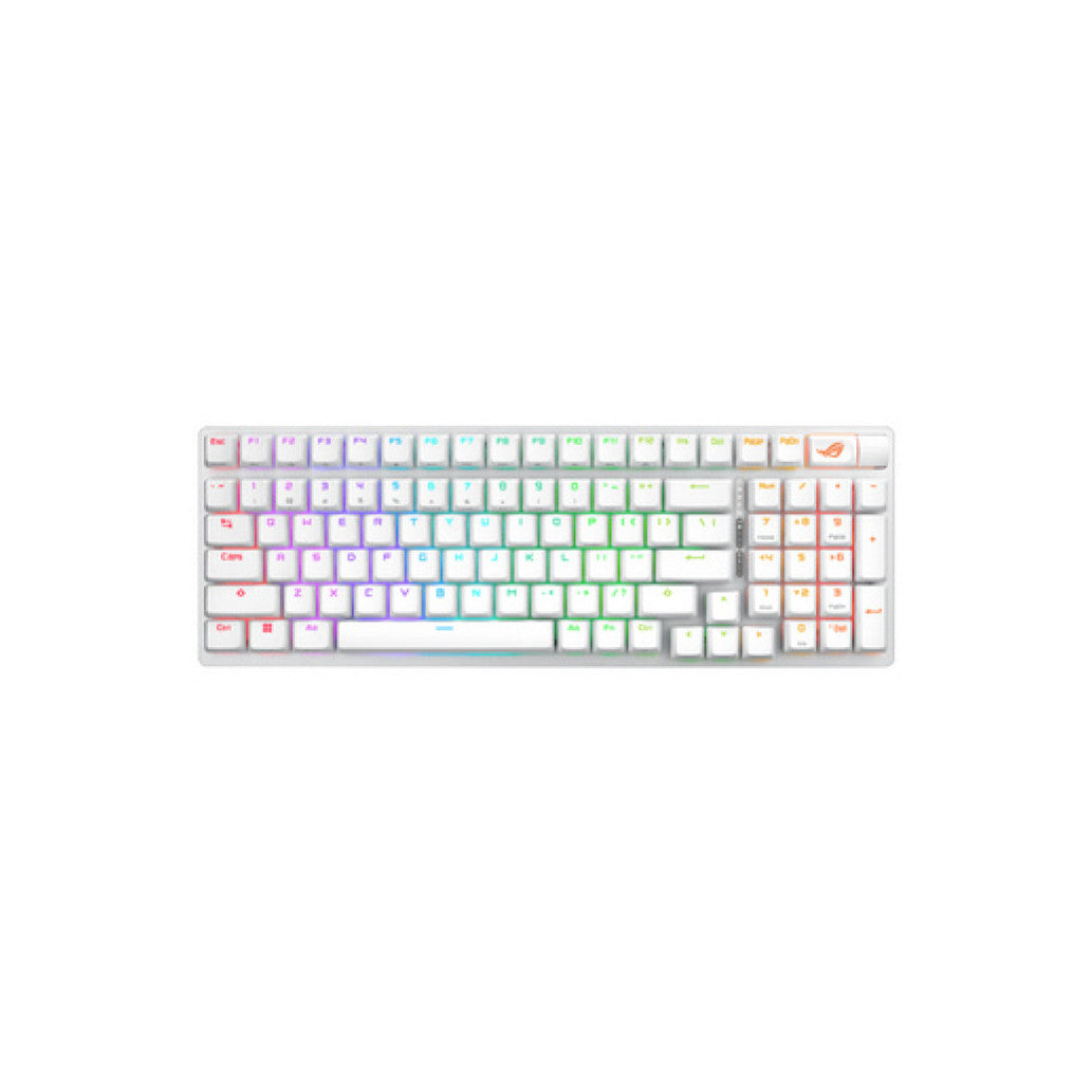 Gaming Tipkovnica brezžična, bluetooth, USB Asus ROG Strix Scope II 96 US | bela RGB (90MP037A-BKUA30)