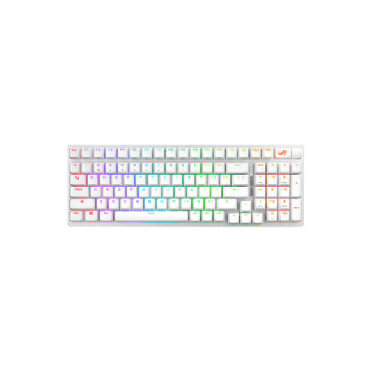 Gaming Tipkovnica brezžična, bluetooth, USB Asus ROG Strix Scope II 96 US | bela RGB (90MP037A-BKUA30)