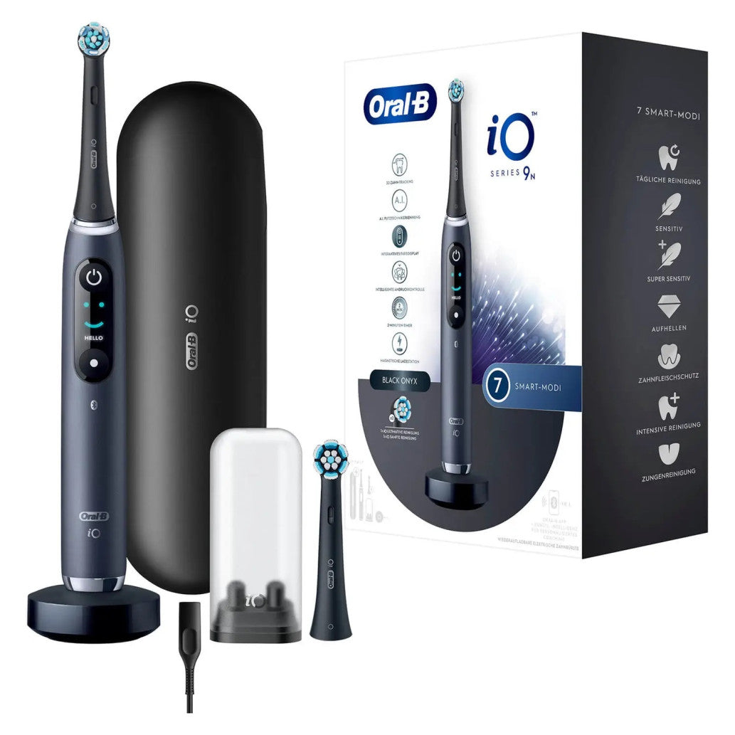 Zobna ščetka električna Oral-B iO 9N Lux Edition s senzitive glavo polnilna + potovalni polnilnik črna (9N Black Onyx)