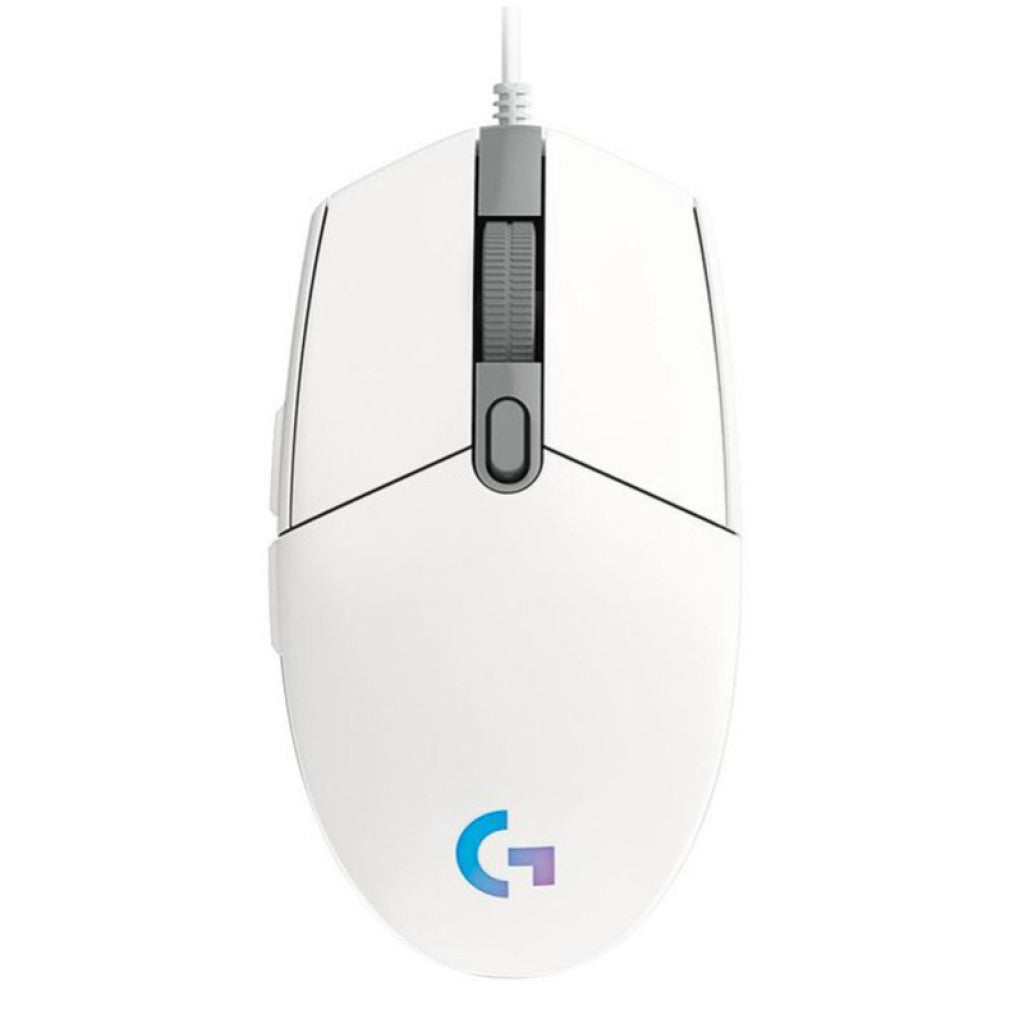 Gaming miška Žična Logitech G102 LightSync, bela (910-005824)