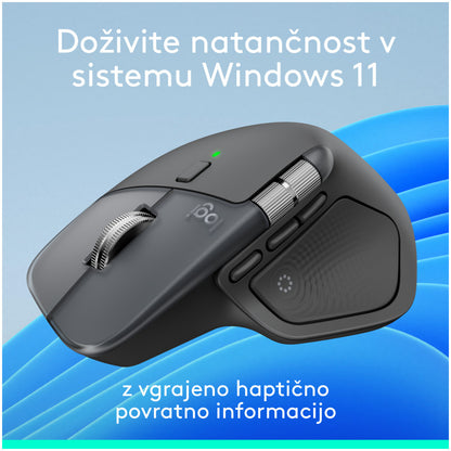 Miš brezžična + Bluetooth USB-C Logitech MX Master 4 8000DPI Bolt reciever grafitna (910-007562)