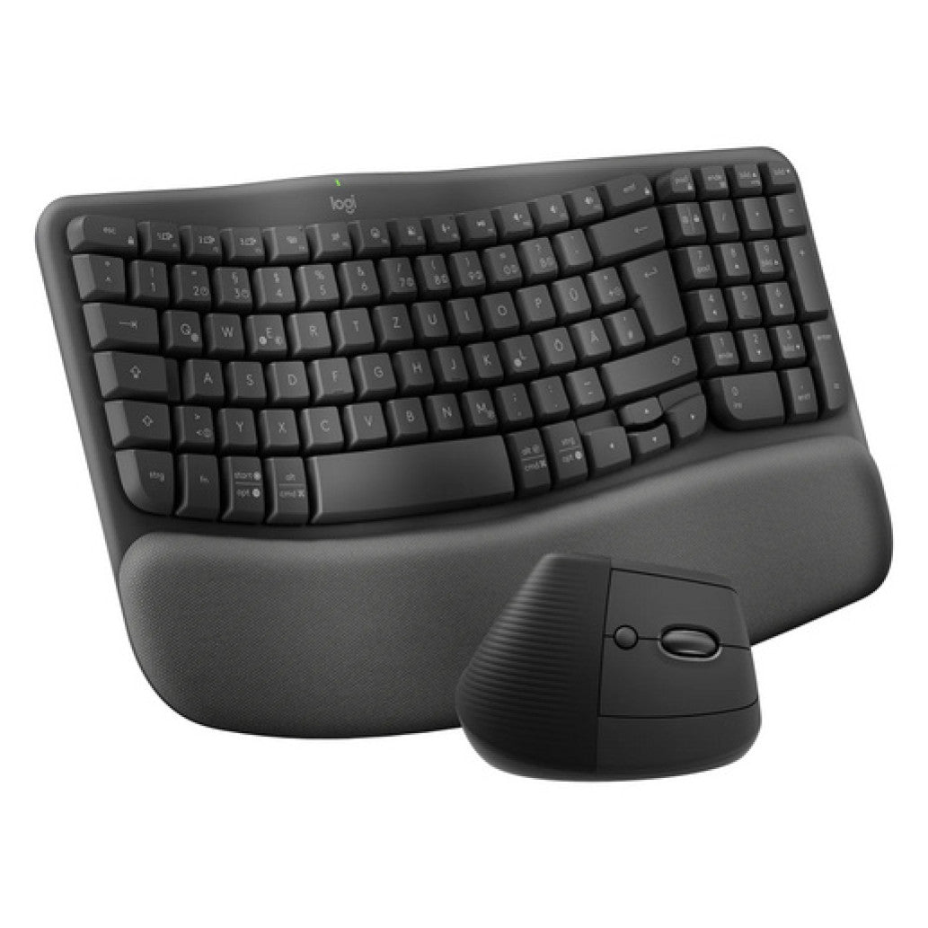 Tipkovnica in miš Logitech Bluetooth + USB ergonomska Wave Keys in Lift COMBO SLO grafitna (920-013635)