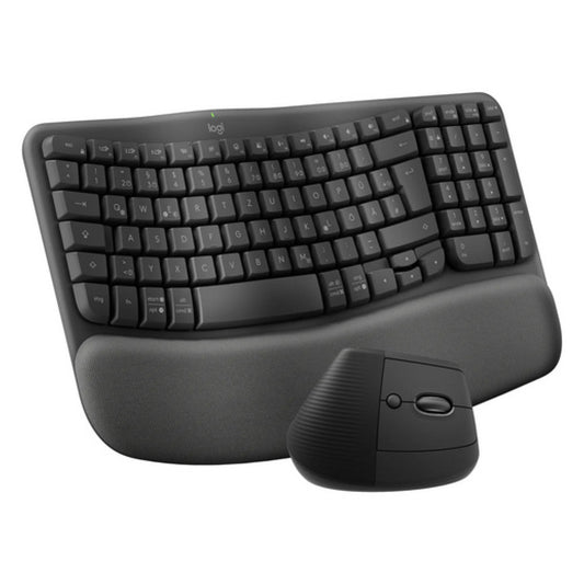 Tipkovnica in miš Logitech Bluetooth + USB ergonomska Wave Keys in Lift COMBO SLO grafitna (920-013635)