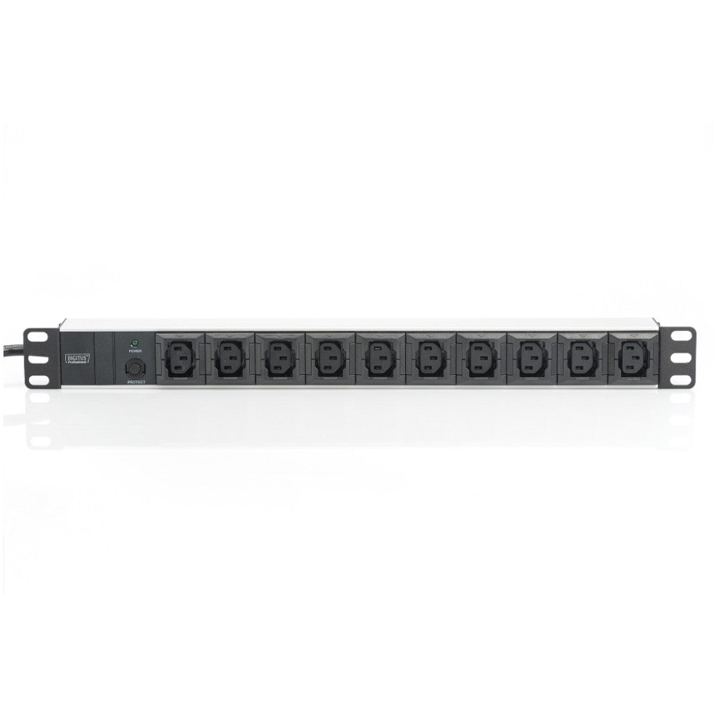 Razdelilec Digitus 48cm 10xEuro C13 ALU UPS Digitus črno/siv