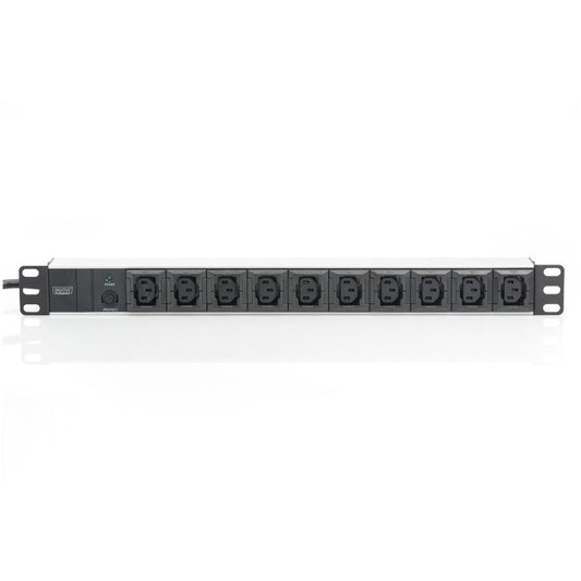 Razdelilec Digitus 48cm 10xEuro C13 ALU UPS Digitus črno/siv