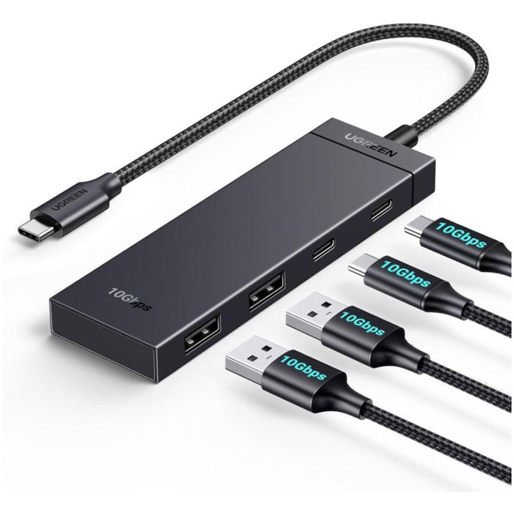HUB USB-C => 2xUSB-C 2xUSB-A Ugreen brez napajanja 10Gbit/s 3.2 Gen2 30cm kabel (35583)