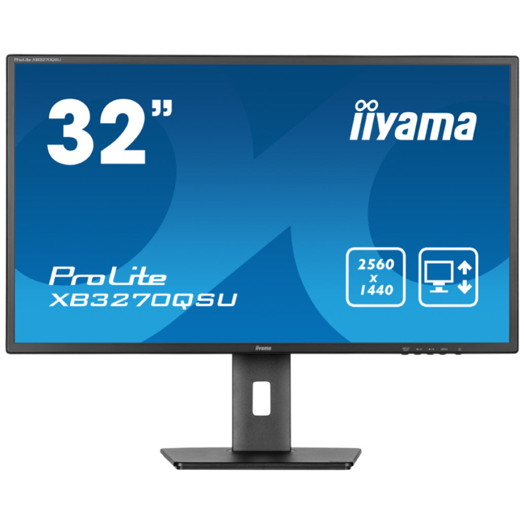Monitor Iiyama 80 cm (31,5") XB3270QSU-B1 2560x1440 100Hz IPS 3ms 2xHDMI DisplayPort 3xUSB3.2 Pivot Zvočniki  sRGB100% AdaptiveSync ProLite