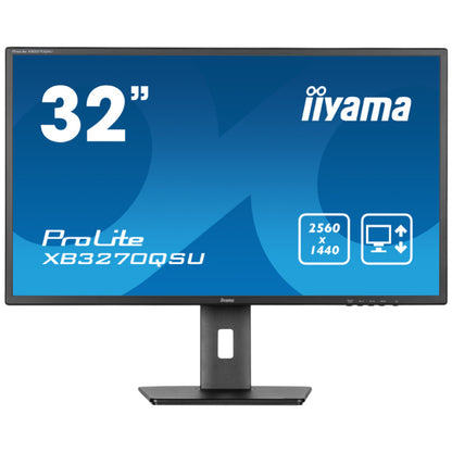 Monitor Iiyama 80 cm (31,5") XB3270QSU-B1 2560x1440 100Hz IPS 3ms 2xHDMI DisplayPort 3xUSB3.2 Pivot Zvočniki  sRGB100% AdaptiveSync ProLite