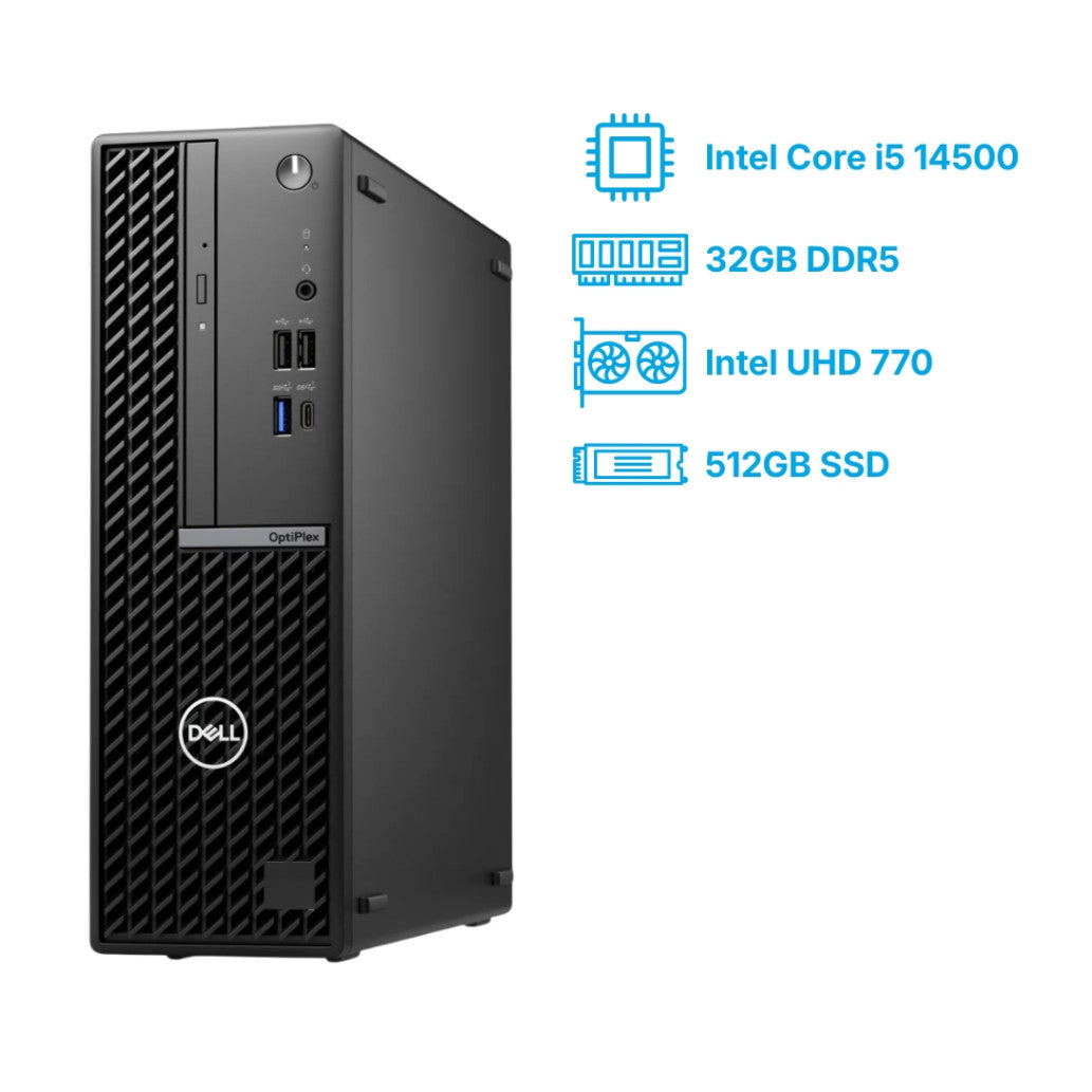 Računalnik Dell SFF Optiplex 7020 i5-14500/Q670/32GB-DDR5/512GB/DVDRW/Intel 770 HDMI DP USB-C/RJ45/180W-85%/Win11Pro črna 5TDH0