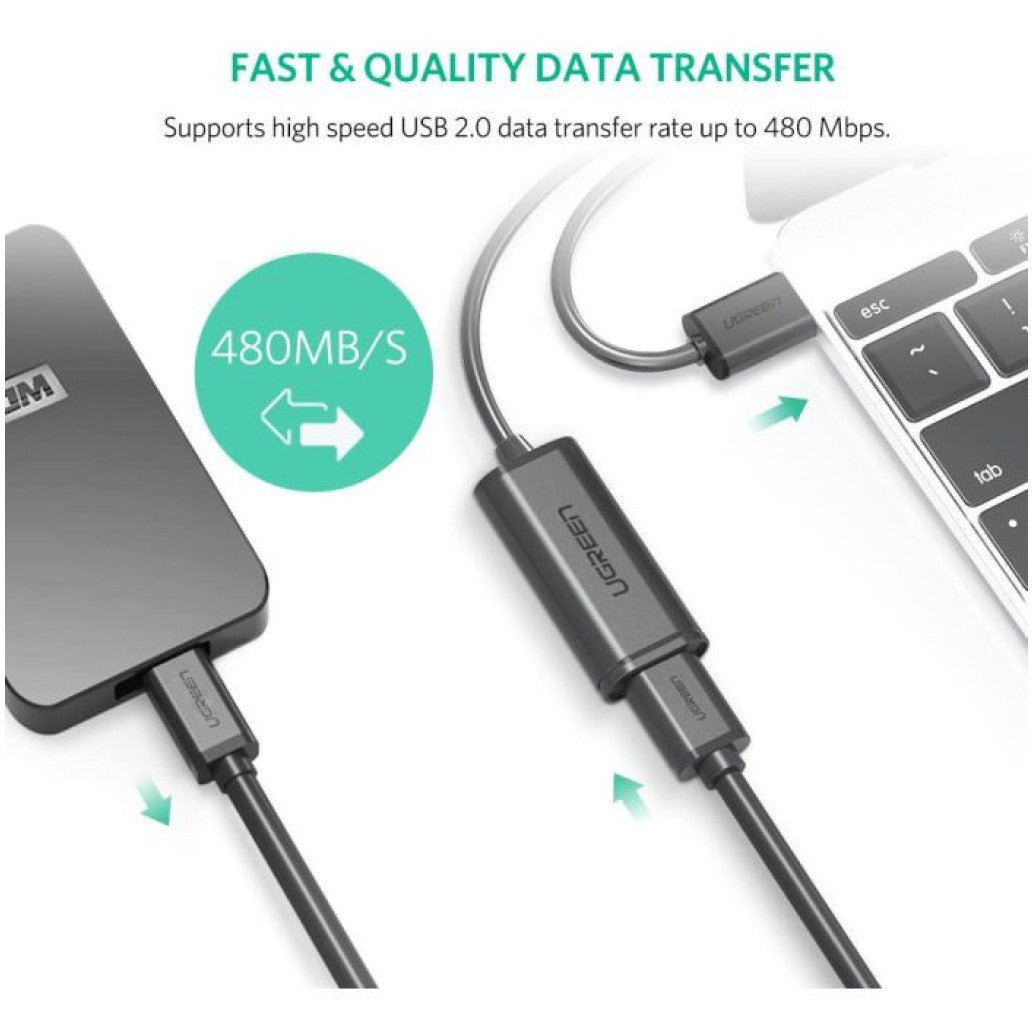Kabel USB 2.0 A => A podaljšek Active z ojačevalcem signala 20m - Ugreen