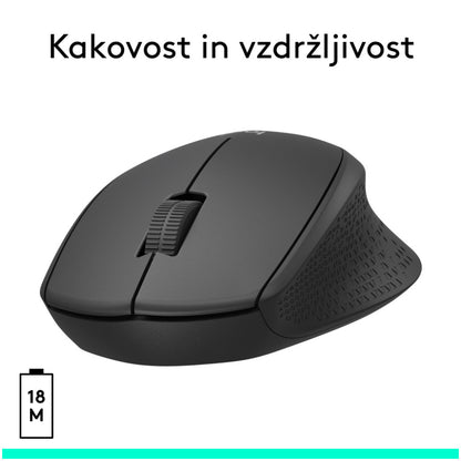 Miš Logitech brezžična optična M330 črna silent plus (910-004909)