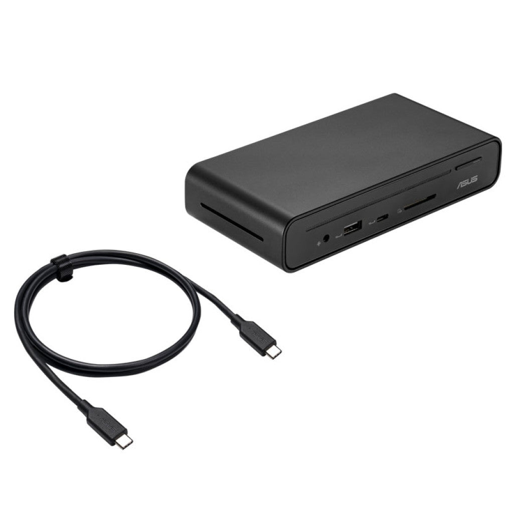 Priklopna postaja USB-C => Asus DC301 1xHDMI 2xDisplayPort 3xUSB3.2 USB-C 90W 1xLAN čitalec kartic SD/microSD 1x3,5mm ()