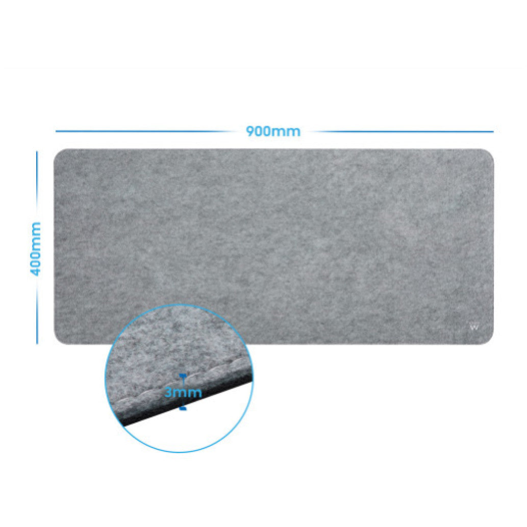 Podloga za miško Ewent filc 900x400x3mm XXL Nedrseča spodnja stran siva (EW3185)
