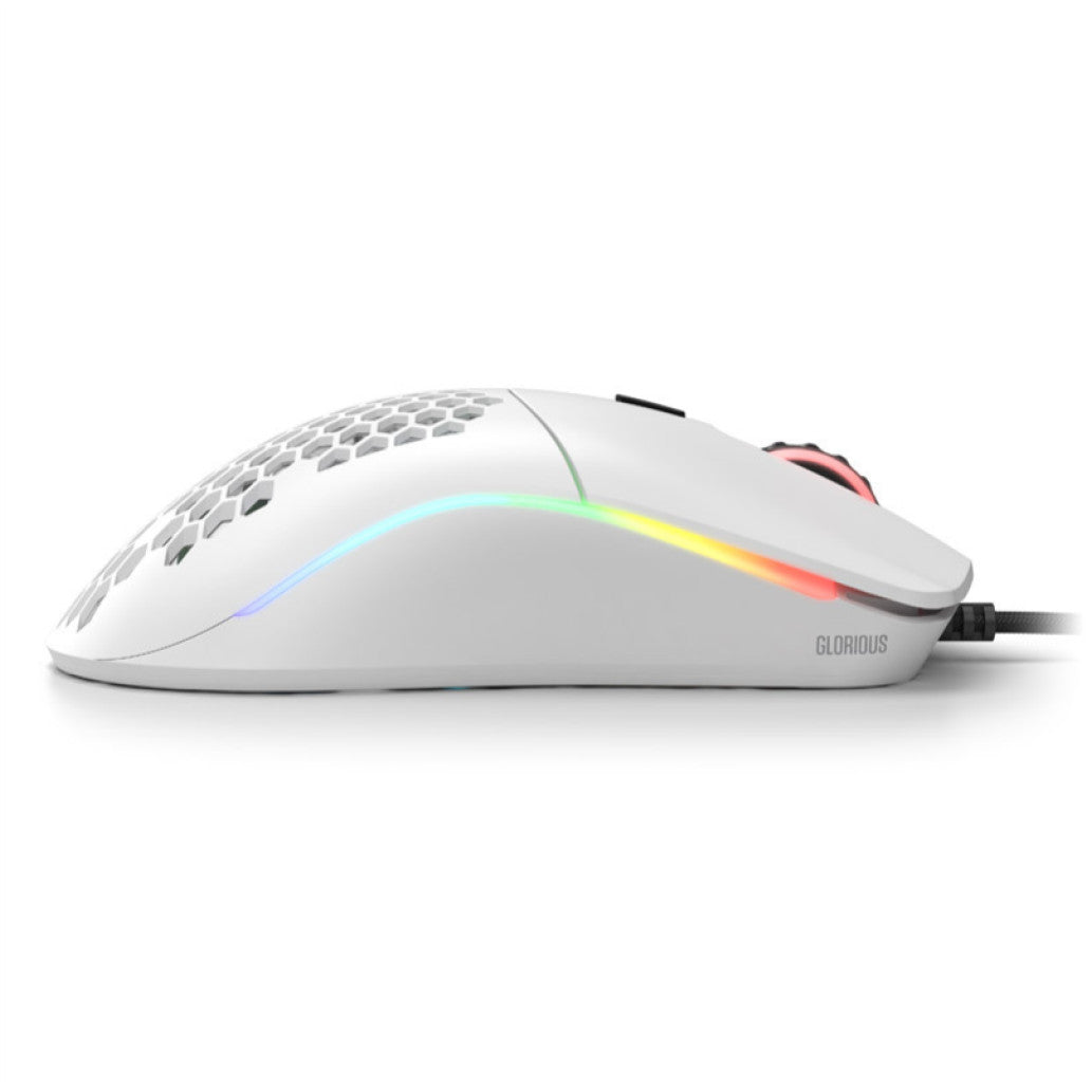 Gaming miška Žična Glorious Race Model O, bela mat (GO-WHITE)