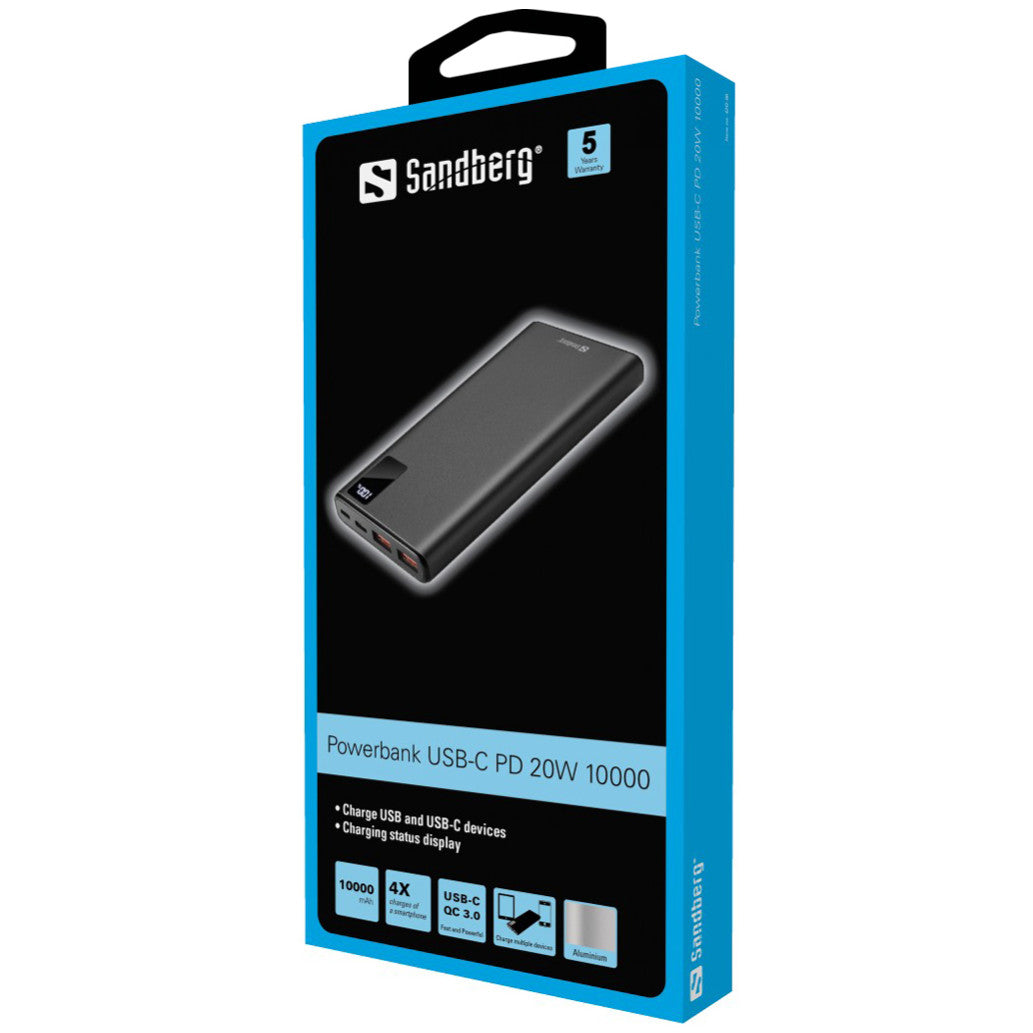 Prenosna baterija Sandberg Powerbank USB-C PD 20W 10000mAh