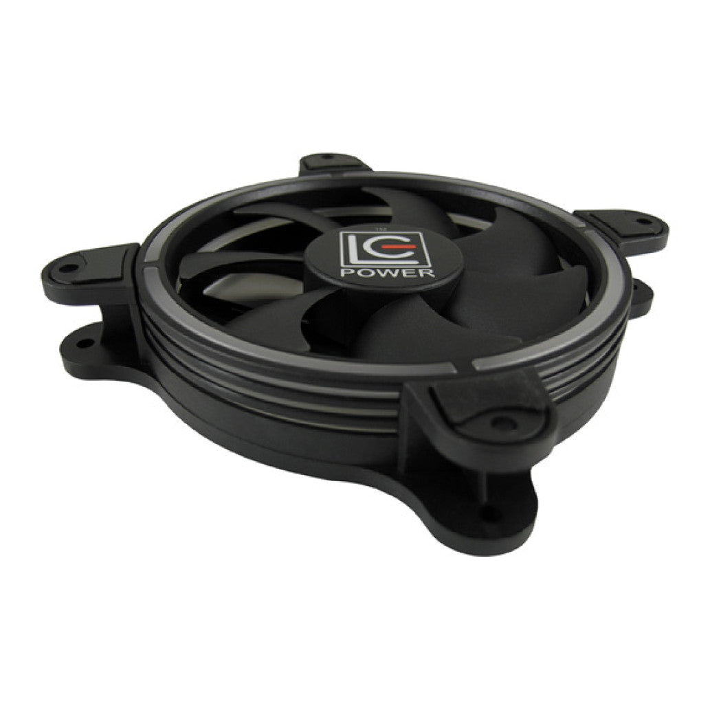 Ventilator LC Power LC-CF-RGB 120mm, črna RGB (2x ventilator, 1x RGB trak)