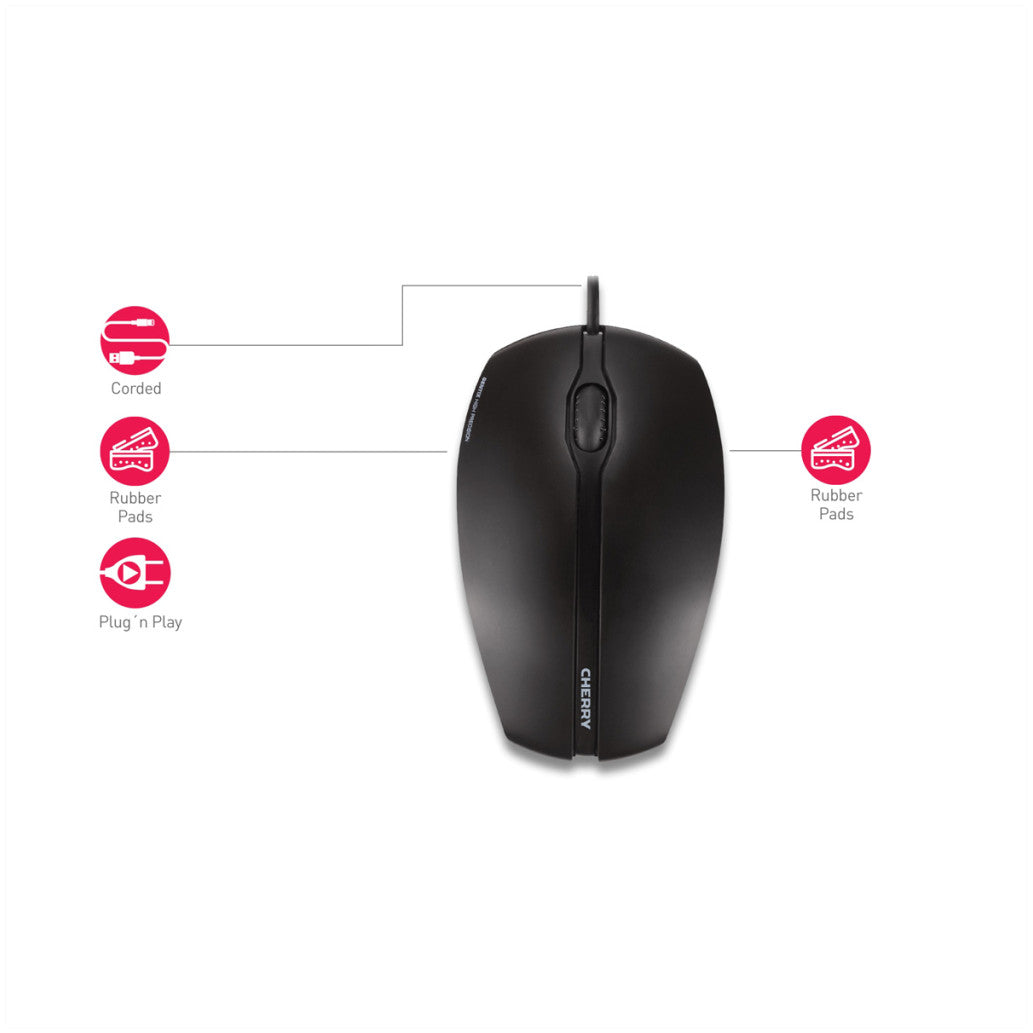 Miš Cherry Gentix optical žična  črna, USB za levičarje in desničarje (JM-0300-2)
