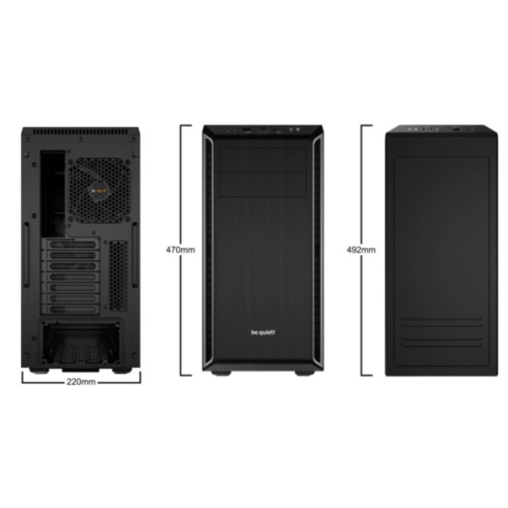 Ohišje Bequiet Pure Base 600 (BG022) MidiATX - črno-srebrn