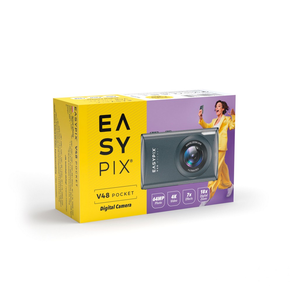 Easypix V48 Pocket – Kompaktni digitalni fotoaparat z 4K Video + 18× Digitalni Zoom - EASYPIX20212