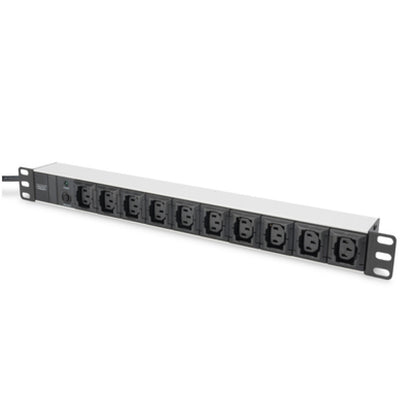 Razdelilec Digitus 48cm 10xEuro C13 ALU UPS Digitus črno/siv