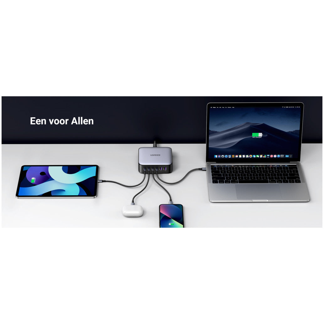 Hišni polnilec 100-240V => 2x USB-A (ž) 4x USB-C 200W GaN II Ugreen - črn (40914)