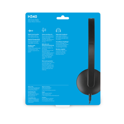 Slušalke žične Logitech naglavne z mikrofonom USB H340 Headset črne (981-000475)