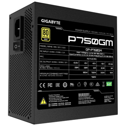 Napajalnik - 750W GigaByte P750 GM 80Plus Gold 90% ATX12V 2.31 Modular 120mm črna (GP-P750GM)