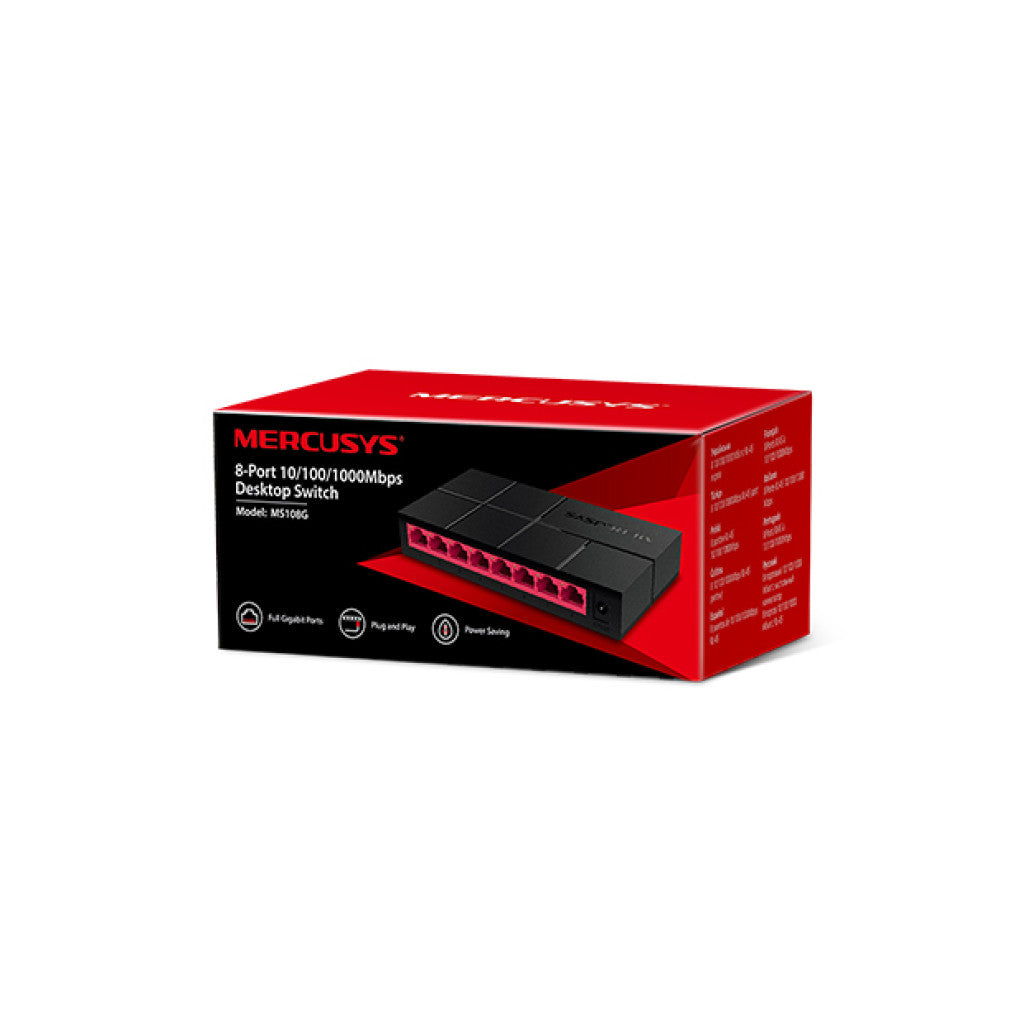 STIKALO 8-PORT MERCUSYS 100/1000 (MS108G)