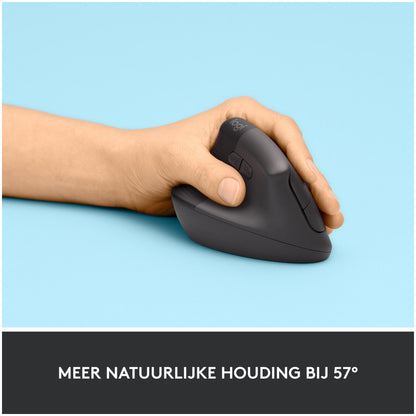 Miš brezžična + Bluetooth Logitech Lift Vertical za levičarje 4000DPI ergonomična grafitna (910-006474)