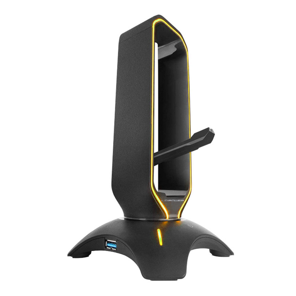 Držalo LC Power za slušalke in bungee za miško RGB